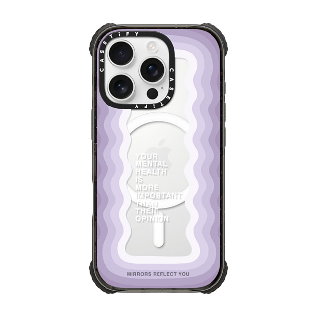 Mirrors Reflect You x CASETiFY iPhone 16 Pro Case Black ウルトラ インパクトケース MagSafe 対応 Your Mental Health Mirrors Reflect You x CASETiFY iPhone 16 Pro Case Black ウルトラ インパクトケース MagSafe 対応 Your Mental Health
