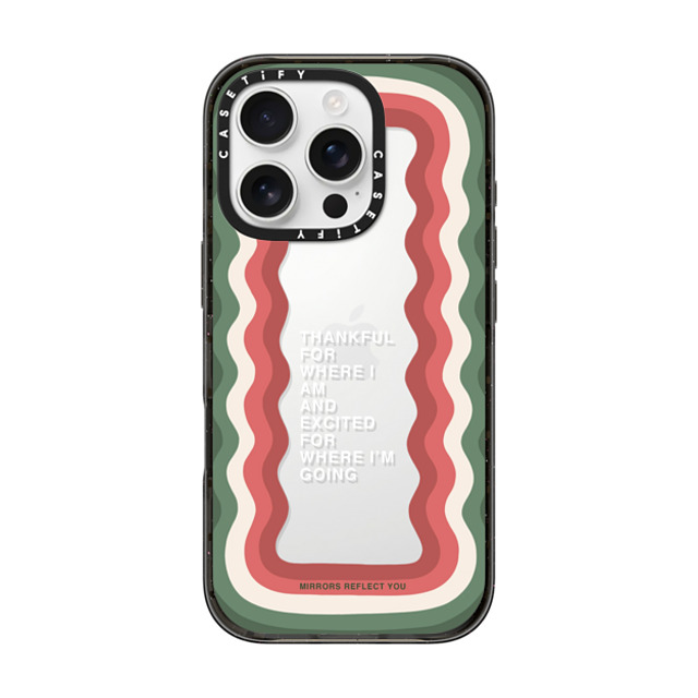 Mirrors Reflect You x CASETiFY iPhone 16 Pro ケース ブラック インパクトケース Candy Cane Waves