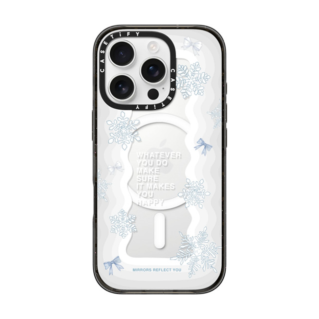 Mirrors Reflect You x CASETiFY iPhone 16 Pro ケース ブラック インパクトケース MagSafe対応 First Snow