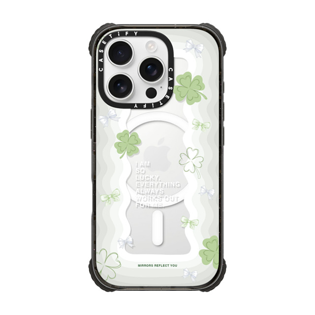 Mirrors Reflect You x CASETiFY iPhone 16 Pro Case Black ウルトラ インパクトケース MagSafe 対応 Lucky Girl Father's Day Mirrors Reflect You x CASETiFY iPhone 16 Pro Case Black ウルトラ インパクトケース MagSafe 対応 Lucky Girl Father's Day