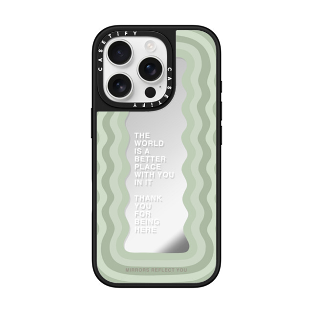 Mirrors Reflect You x CASETiFY iPhone 16 Pro ケース Silver on Black ミラーケース MagSafe対応 better with you