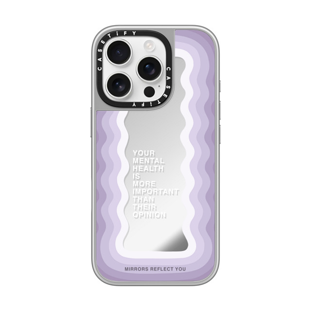 Mirrors Reflect You x CASETiFY iPhone 16 Pro ケース シルバー (シルバーバンパー) ミラーケース MagSafe対応 Your Mental Health
