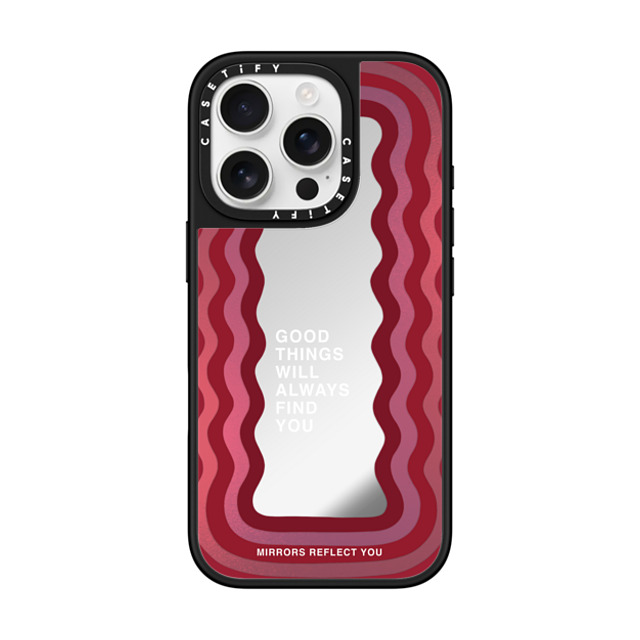 Mirrors Reflect You x CASETiFY iPhone 16 Pro ケース Silver on Black ミラーケース MagSafe対応 Good Things