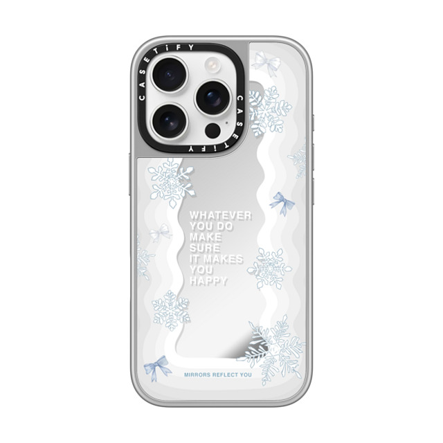 Mirrors Reflect You x CASETiFY iPhone 16 Pro ケース シルバー (シルバーバンパー) ミラーケース MagSafe対応 First Snow