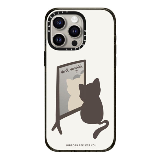 Mirrors Reflect You x CASETiFY iPhone 15 Pro Max ケース ブラック インパクトケース overthinking cat