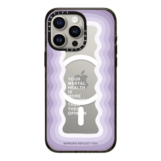 Mirrors Reflect You x CASETiFY iPhone 15 Pro Max ケース ブラック インパクトケース MagSafe対応 Your Mental Health