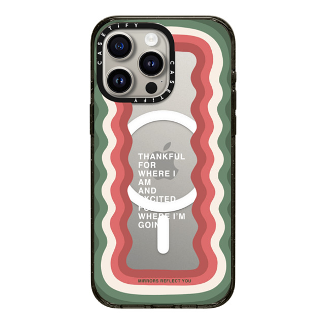 Mirrors Reflect You x CASETiFY iPhone 15 Pro Max ケース ブラック インパクトケース MagSafe対応 Candy Cane Waves