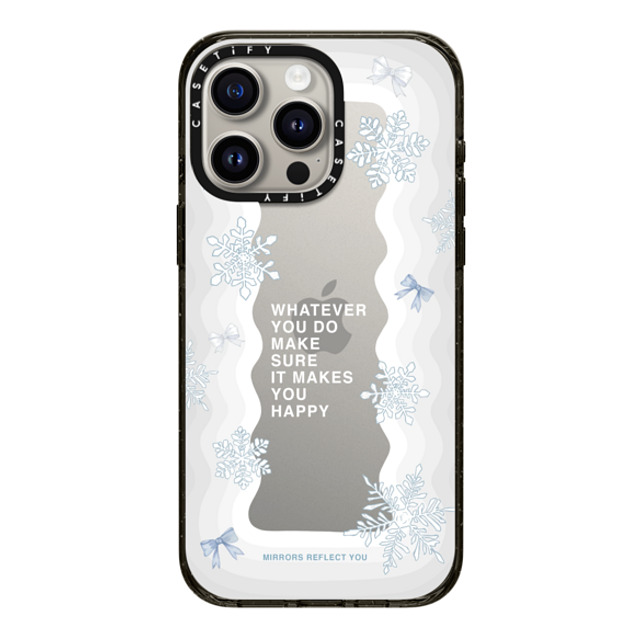 Mirrors Reflect You x CASETiFY iPhone 15 Pro Max ケース ブラック インパクトケース First Snow