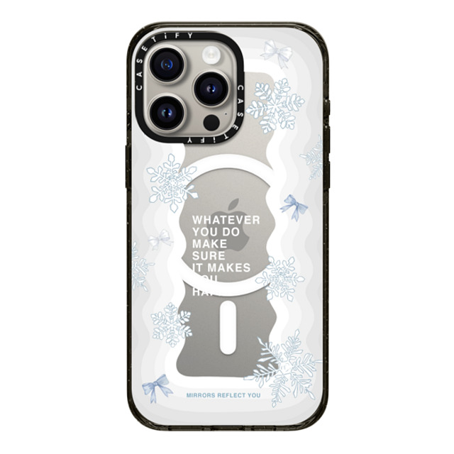 Mirrors Reflect You x CASETiFY iPhone 15 Pro Max ケース ブラック インパクトケース MagSafe対応 First Snow