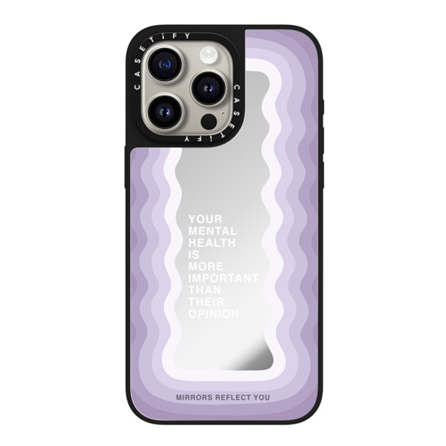 Mirrors Reflect You x CASETiFY iPhone 15 Pro Max ケース Silver on Black ミラーケース MagSafe対応 Your Mental Health