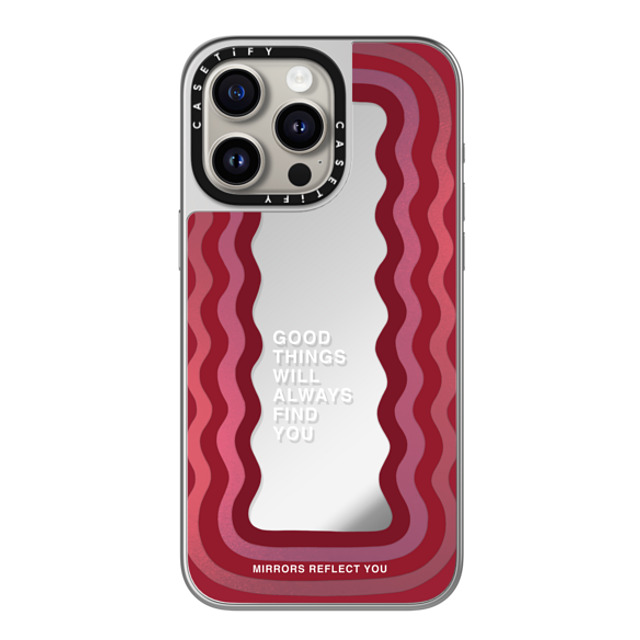 Mirrors Reflect You x CASETiFY iPhone 15 Pro Max ケース シルバー (シルバーバンパー) ミラーケース MagSafe対応 Good Things