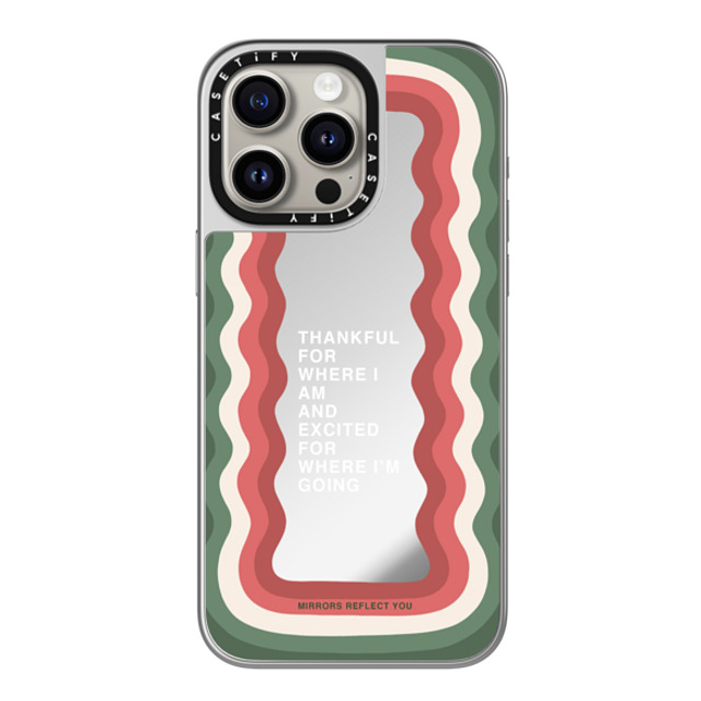 Mirrors Reflect You x CASETiFY iPhone 15 Pro Max ケース シルバー (シルバーバンパー) ミラーケース MagSafe対応 Candy Cane Waves