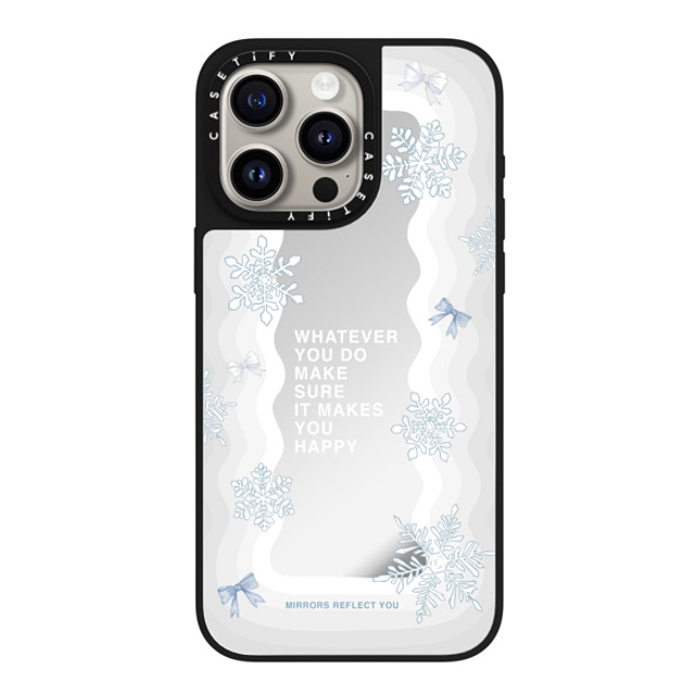 Mirrors Reflect You x CASETiFY iPhone 15 Pro Max ケース Silver on Black ミラーケース MagSafe対応 First Snow