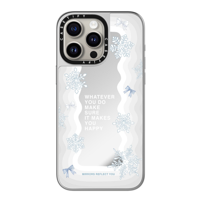 Mirrors Reflect You x CASETiFY iPhone 15 Pro Max ケース シルバー (シルバーバンパー) ミラーケース MagSafe対応 First Snow