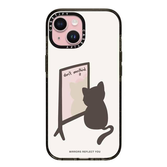 Mirrors Reflect You x CASETiFY iPhone 15 ケース ブラック インパクトケース overthinking cat