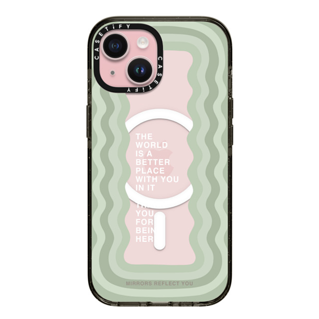 Mirrors Reflect You x CASETiFY iPhone 15 ケース ブラック インパクトケース MagSafe対応 better with you