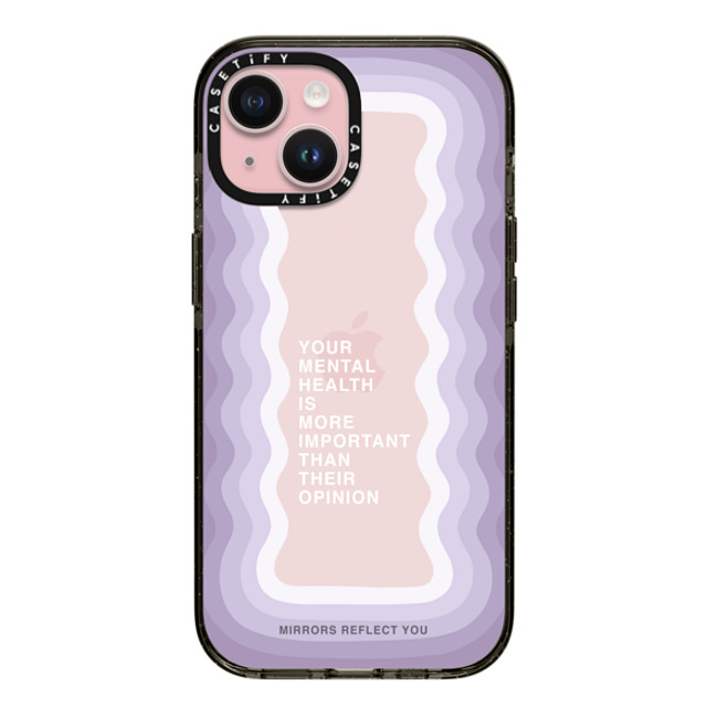 Mirrors Reflect You x CASETiFY iPhone 15 ケース ブラック インパクトケース Your Mental Health