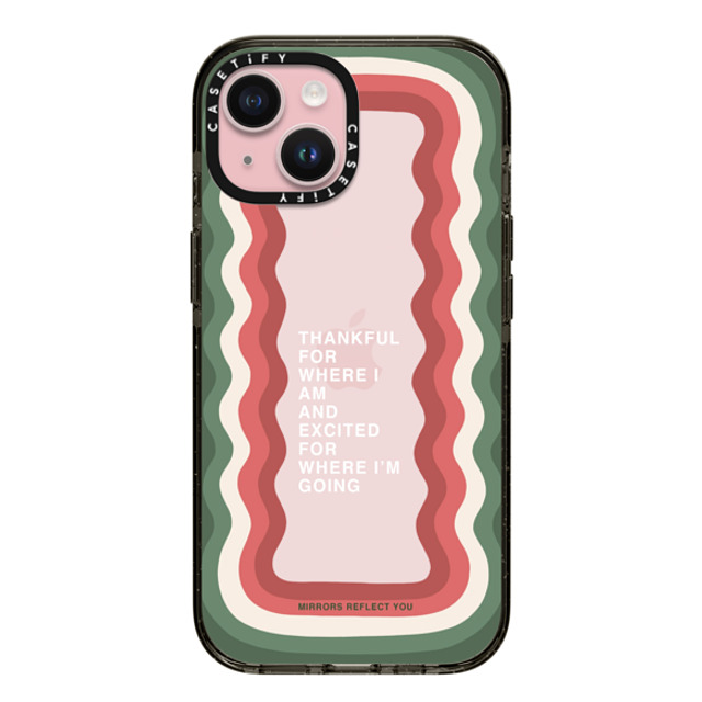 Mirrors Reflect You x CASETiFY iPhone 15 ケース ブラック インパクトケース Candy Cane Waves