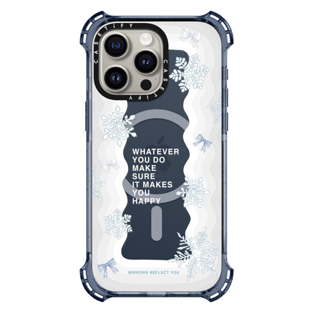 Mirrors Reflect You x CASETiFY iPhone 15 Pro Max ケース Classic Blue バウンスケース First Snow