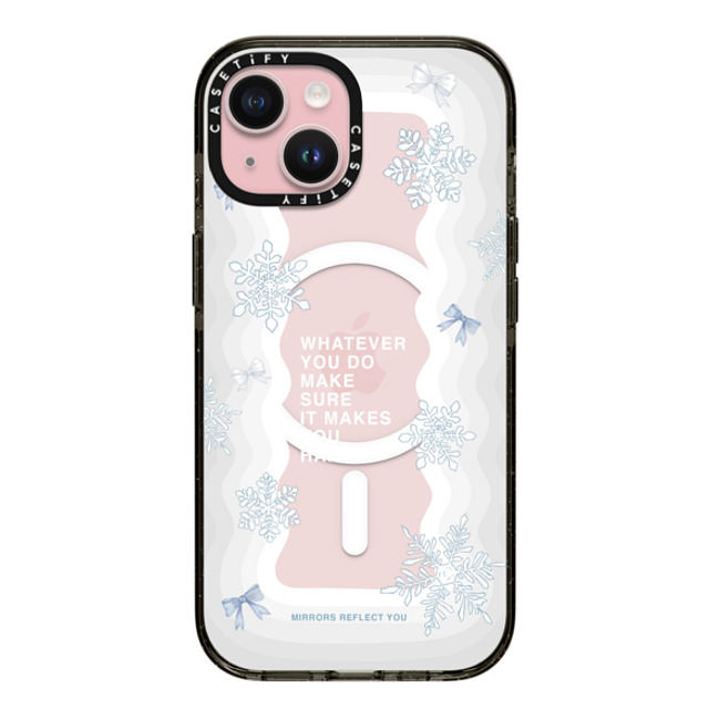 Mirrors Reflect You x CASETiFY iPhone 15 ケース ブラック インパクトケース MagSafe対応 First Snow