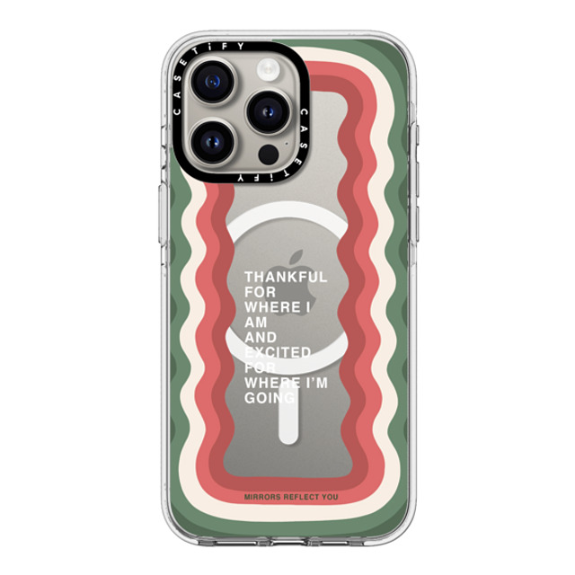 Mirrors Reflect You x CASETiFY iPhone 15 Pro Max ケース クリア クリア ケース MagSafe対応 Candy Cane Waves