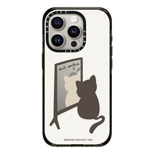 Mirrors Reflect You x CASETiFY iPhone 15 Pro ケース ブラック インパクトケース overthinking cat