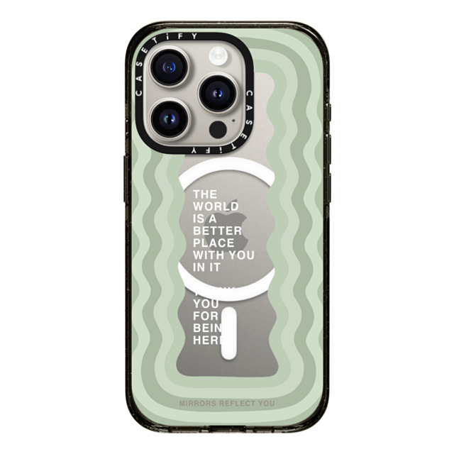 Mirrors Reflect You x CASETiFY iPhone 15 Pro ケース ブラック インパクトケース MagSafe対応 better with you