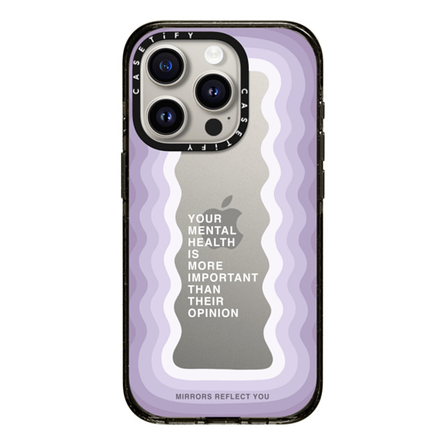 Mirrors Reflect You x CASETiFY iPhone 15 Pro ケース ブラック インパクトケース Your Mental Health