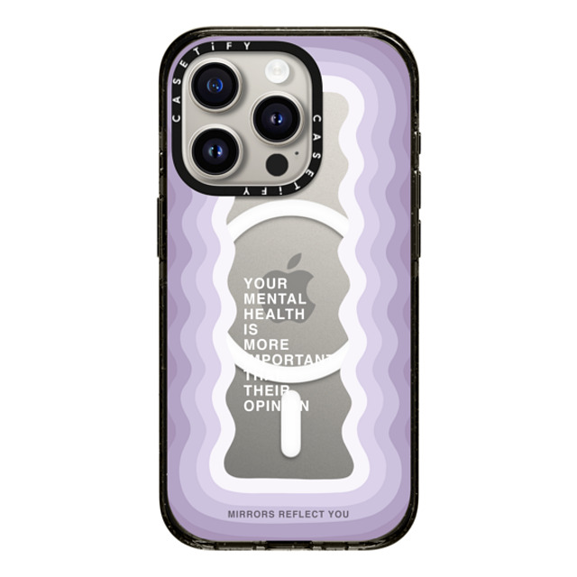 Mirrors Reflect You x CASETiFY iPhone 15 Pro ケース ブラック インパクトケース MagSafe対応 Your Mental Health