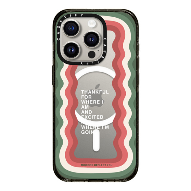 Mirrors Reflect You x CASETiFY iPhone 15 Pro ケース ブラック インパクトケース MagSafe対応 Candy Cane Waves