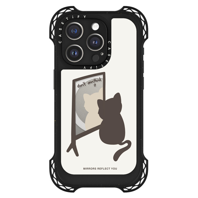 Mirrors Reflect You x CASETiFY iPhone 15 Pro ケース Quote,Typography ブラック ウルトラ バウンスケース MagSafe対応 overthinking cat Back to School Mirrors Reflect You x CASETiFY iPhone 15 Pro ケース Quote,Typography ブラック ウルトラ バウンスケース MagSafe対応 overthinking cat Back to School