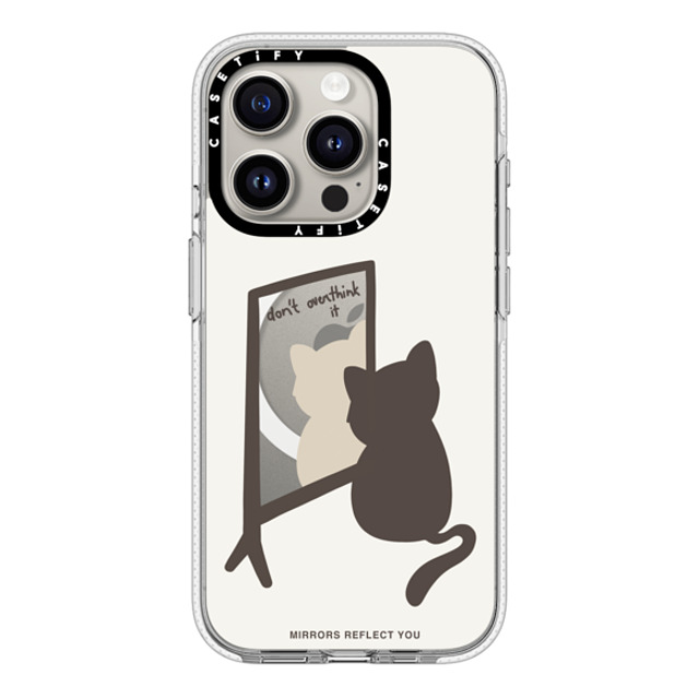 Mirrors Reflect You x CASETiFY iPhone 15 Pro ケース クリア クリア ケース MagSafe対応 overthinking cat