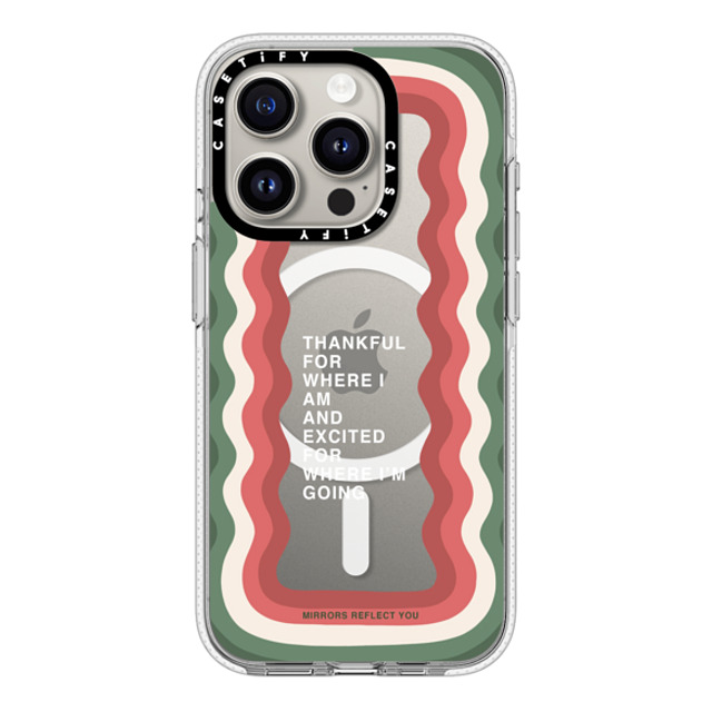 Mirrors Reflect You x CASETiFY iPhone 15 Pro ケース クリア クリア ケース MagSafe対応 Candy Cane Waves