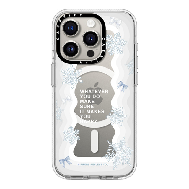 Mirrors Reflect You x CASETiFY iPhone 15 Pro ケース クリア クリア ケース MagSafe対応 First Snow