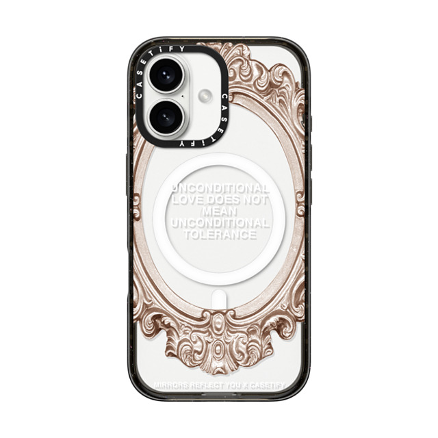 Mirrors Reflect You x CASETiFY iPhone 16 ケース Quote,Typography ブラック インパクトケース MagSafe対応 Unconditional. Father's Day Mirrors Reflect You x CASETiFY iPhone 16 ケース Quote,Typography ブラック インパクトケース MagSafe対応 Unconditional. Father's Day