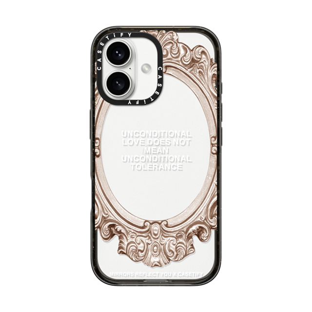 Mirrors Reflect You x CASETiFY iPhone 16 ケース Quote,Typography ブラック インパクトケース Unconditional. Father's Day Mirrors Reflect You x CASETiFY iPhone 16 ケース Quote,Typography ブラック インパクトケース Unconditional. Father's Day
