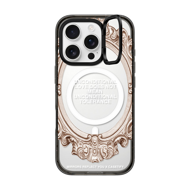 Mirrors Reflect You x CASETiFY iPhone 16 Pro ケース Quote,Typography ブラック インパクトリングスタンドケース MagSafe対応 Unconditional. Father's Day Mirrors Reflect You x CASETiFY iPhone 16 Pro ケース Quote,Typography ブラック インパクトリングスタンドケース MagSafe対応 Unconditional. Father's Day