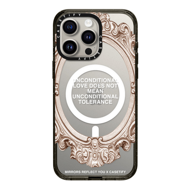 Mirrors Reflect You x CASETiFY iPhone 15 Pro Max ケース Quote,Typography ブラック インパクトケース MagSafe対応 Unconditional. Father's Day Mirrors Reflect You x CASETiFY iPhone 15 Pro Max ケース Quote,Typography ブラック インパクトケース MagSafe対応 Unconditional. Father's Day
