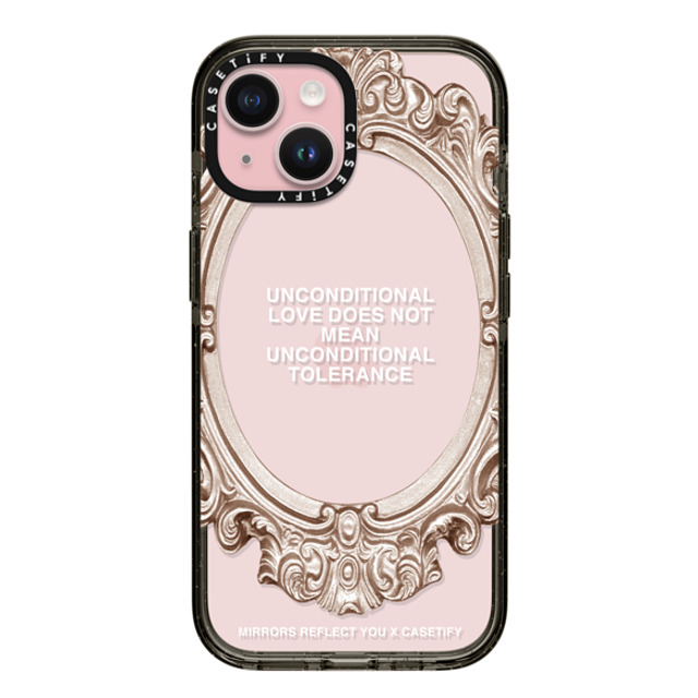 Mirrors Reflect You x CASETiFY iPhone 15 ケース Quote,Typography ブラック インパクトケース Unconditional. Father's Day Mirrors Reflect You x CASETiFY iPhone 15 ケース Quote,Typography ブラック インパクトケース Unconditional. Father's Day