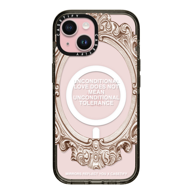 Mirrors Reflect You x CASETiFY iPhone 15 ケース Quote,Typography ブラック インパクトケース MagSafe対応 Unconditional. Father's Day Mirrors Reflect You x CASETiFY iPhone 15 ケース Quote,Typography ブラック インパクトケース MagSafe対応 Unconditional. Father's Day