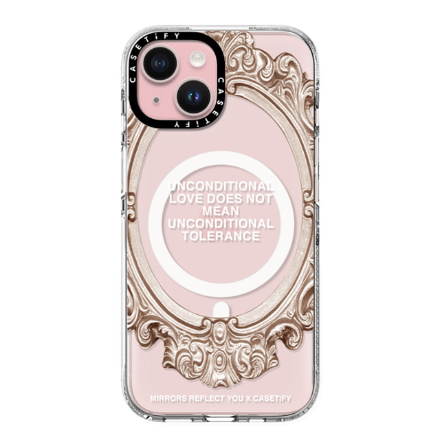 Mirrors Reflect You x CASETiFY iPhone 15 ケース Quote,Typography クリア クリア ケース MagSafe対応 Unconditional. Father's Day Mirrors Reflect You x CASETiFY iPhone 15 ケース Quote,Typography クリア クリア ケース MagSafe対応 Unconditional. Father's Day