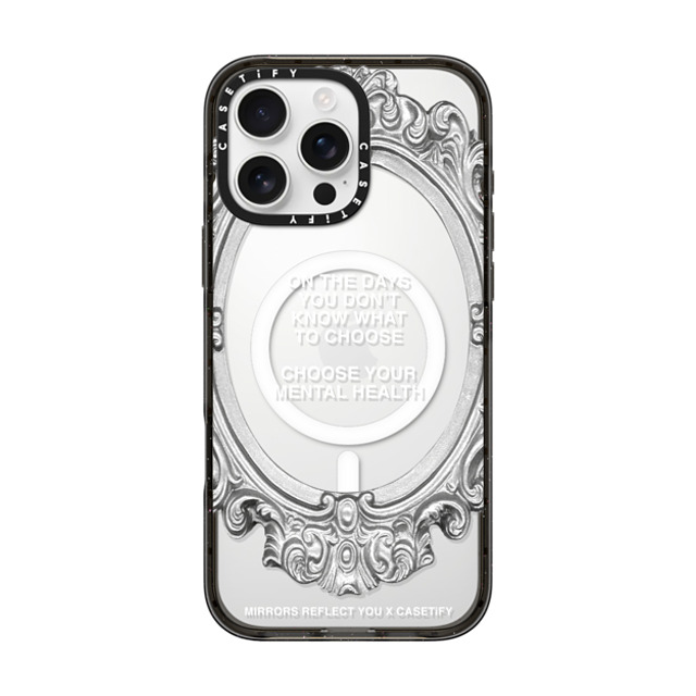 Mirrors Reflect You x CASETiFY iPhone 16 Pro Max ケース Quote,Typography ブラック インパクトケース MagSafe対応 Choose Your Mental Health Father's Day Mirrors Reflect You x CASETiFY iPhone 16 Pro Max ケース Quote,Typography ブラック インパクトケース MagSafe対応 Choose Your Mental Health Father's Day