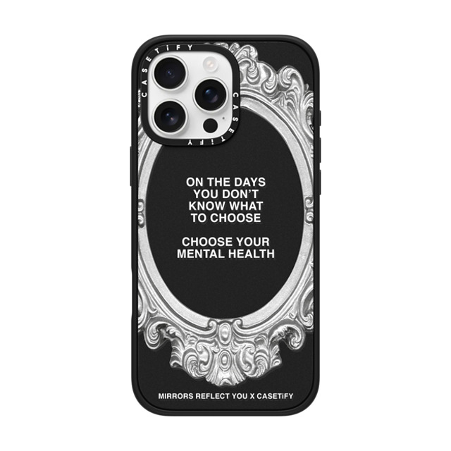 Mirrors Reflect You x CASETiFY iPhone 16 Pro Max ケース Quote,Typography マットブラック インパクトケース MagSafe対応 Choose Your Mental Health Father's Day Mirrors Reflect You x CASETiFY iPhone 16 Pro Max ケース Quote,Typography マットブラック インパクトケース MagSafe対応 Choose Your Mental Health Father's Day