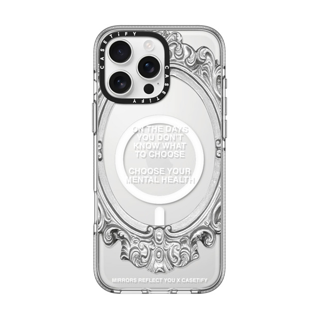 Mirrors Reflect You x CASETiFY iPhone 16 Pro Max ケース Quote,Typography クリア クリア ケース MagSafe対応 Choose Your Mental Health Father's Day Mirrors Reflect You x CASETiFY iPhone 16 Pro Max ケース Quote,Typography クリア クリア ケース MagSafe対応 Choose Your Mental Health Father's Day