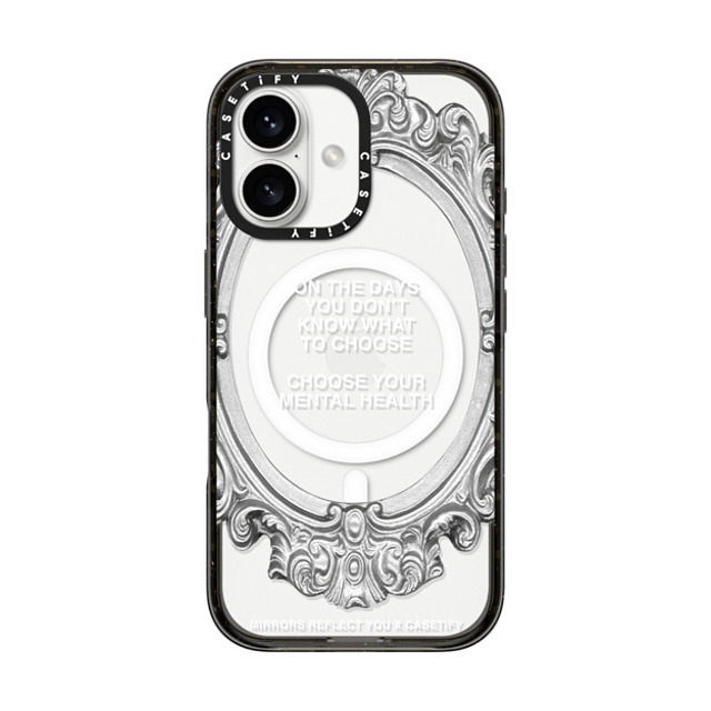 Mirrors Reflect You x CASETiFY iPhone 16 ケース Quote,Typography ブラック インパクトケース MagSafe対応 Choose Your Mental Health Father's Day Mirrors Reflect You x CASETiFY iPhone 16 ケース Quote,Typography ブラック インパクトケース MagSafe対応 Choose Your Mental Health Father's Day