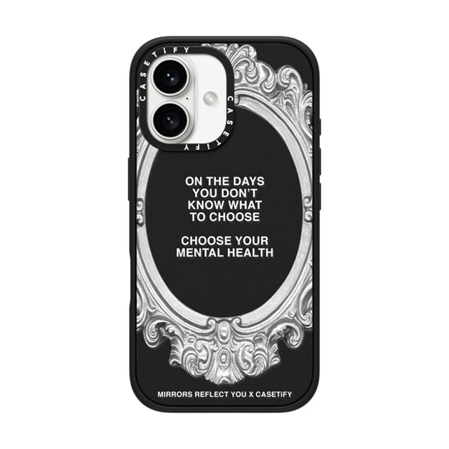 Mirrors Reflect You x CASETiFY iPhone 16 Case Quote,Typography Matte Black Impact Case MagSafe Compatible Choose Your Mental Health Mother's Day Mirrors Reflect You x CASETiFY iPhone 16 Case Quote,Typography Matte Black Impact Case MagSafe Compatible Choose Your Mental Health Mother's Day