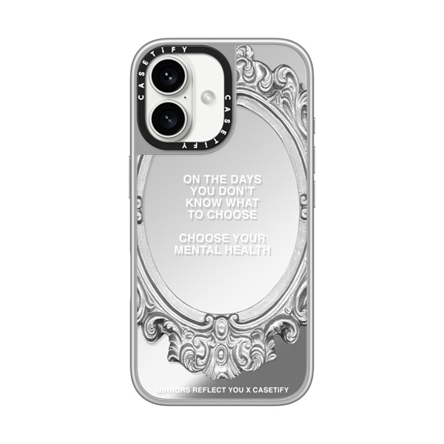 Mirrors Reflect You x CASETiFY iPhone 16 Case Quote,Typography シルバー (シルバーバンパー) ミラーケース MagSafe対応 Choose Your Mental Health Father's Day Mirrors Reflect You x CASETiFY iPhone 16 Case Quote,Typography シルバー (シルバーバンパー) ミラーケース MagSafe対応 Choose Your Mental Health Father's Day