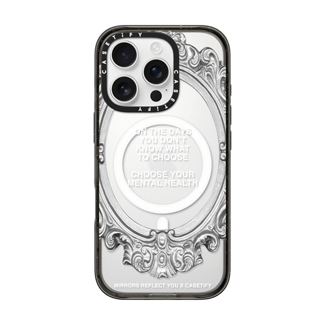 Mirrors Reflect You x CASETiFY iPhone 16 Pro Case Quote,Typography Black Impact Case MagSafe Compatible Choose Your Mental Health Mother's Day Mirrors Reflect You x CASETiFY iPhone 16 Pro Case Quote,Typography Black Impact Case MagSafe Compatible Choose Your Mental Health Mother's Day