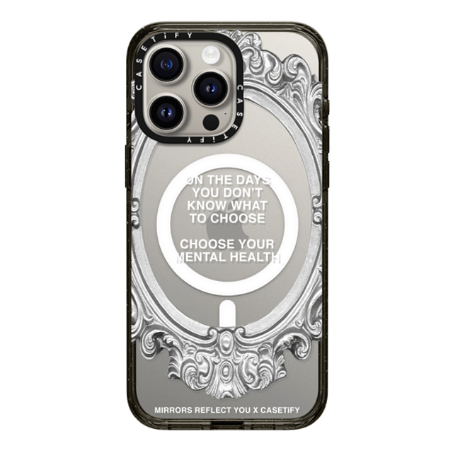 Mirrors Reflect You x CASETiFY iPhone 15 Pro Max ケース Quote,Typography ブラック インパクトケース MagSafe対応 Choose Your Mental Health Father's Day Mirrors Reflect You x CASETiFY iPhone 15 Pro Max ケース Quote,Typography ブラック インパクトケース MagSafe対応 Choose Your Mental Health Father's Day