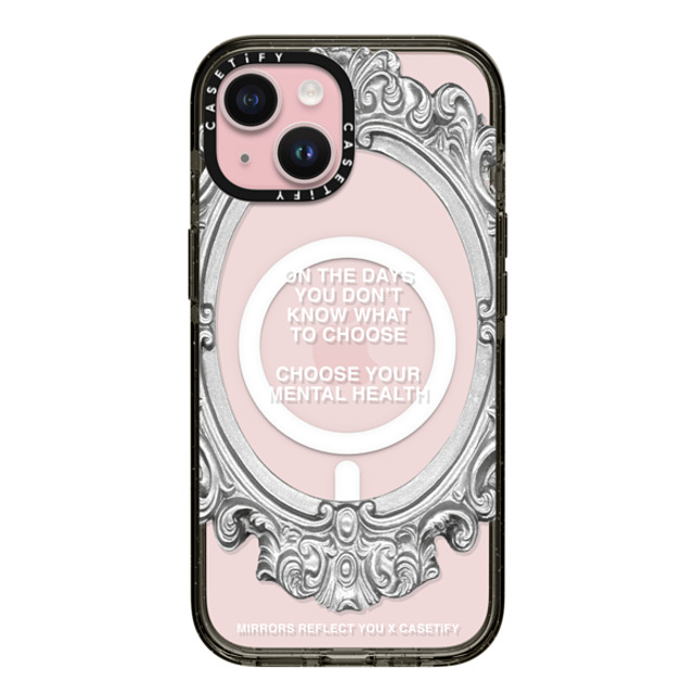 Mirrors Reflect You x CASETiFY iPhone 15 Case Quote,Typography ブラック インパクトケース MagSafe対応 Choose Your Mental Health Mother's Day Mirrors Reflect You x CASETiFY iPhone 15 Case Quote,Typography ブラック インパクトケース MagSafe対応 Choose Your Mental Health Mother's Day
